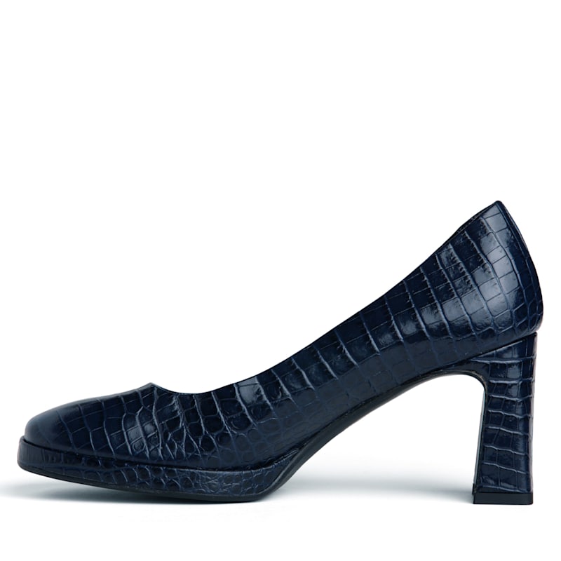 Thumbnail of Cristina Navy Embossed Leather Platform Work Evening Pump image