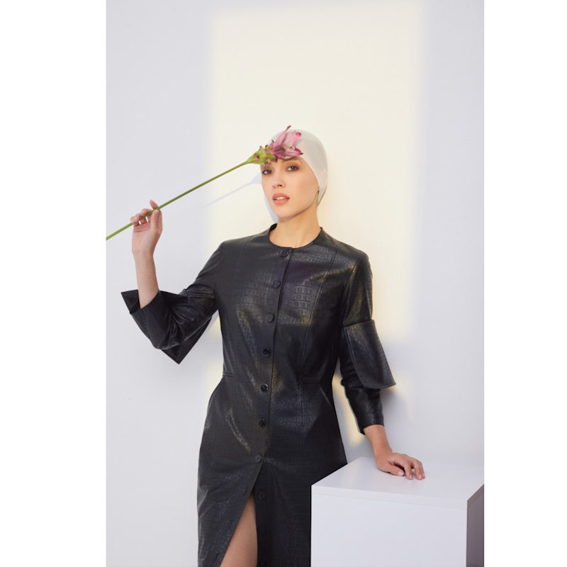 knee length dresses for ladies Rena Brown Faux Leather Dress