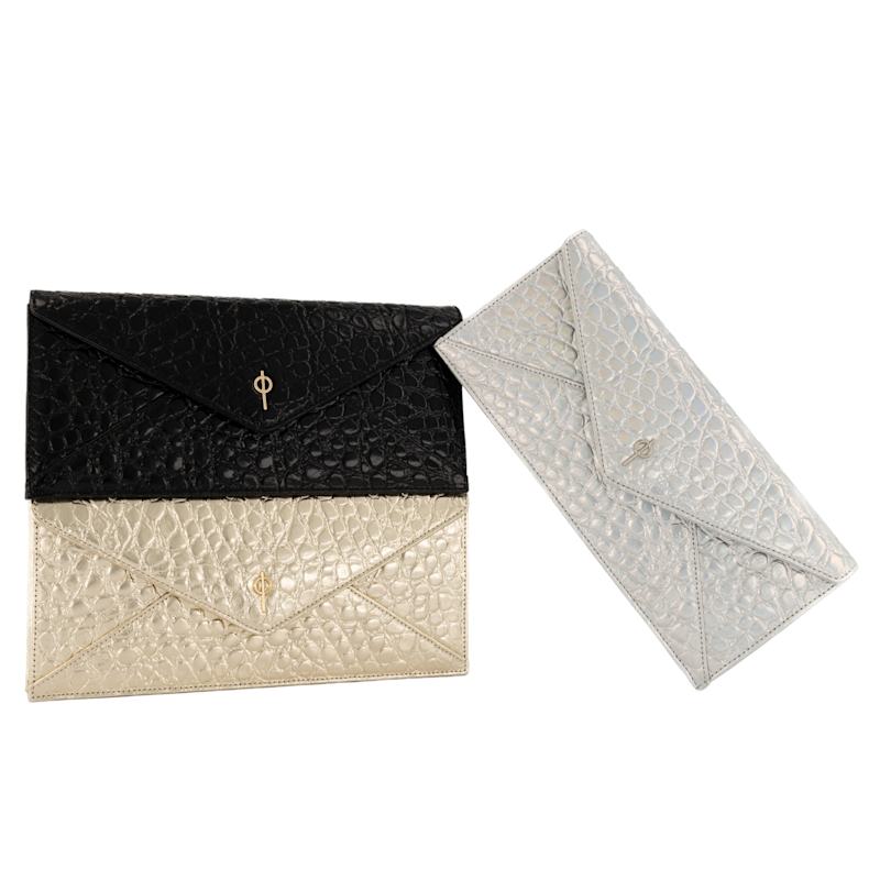 Thumbnail of Croco Night Clutch Bag Black image