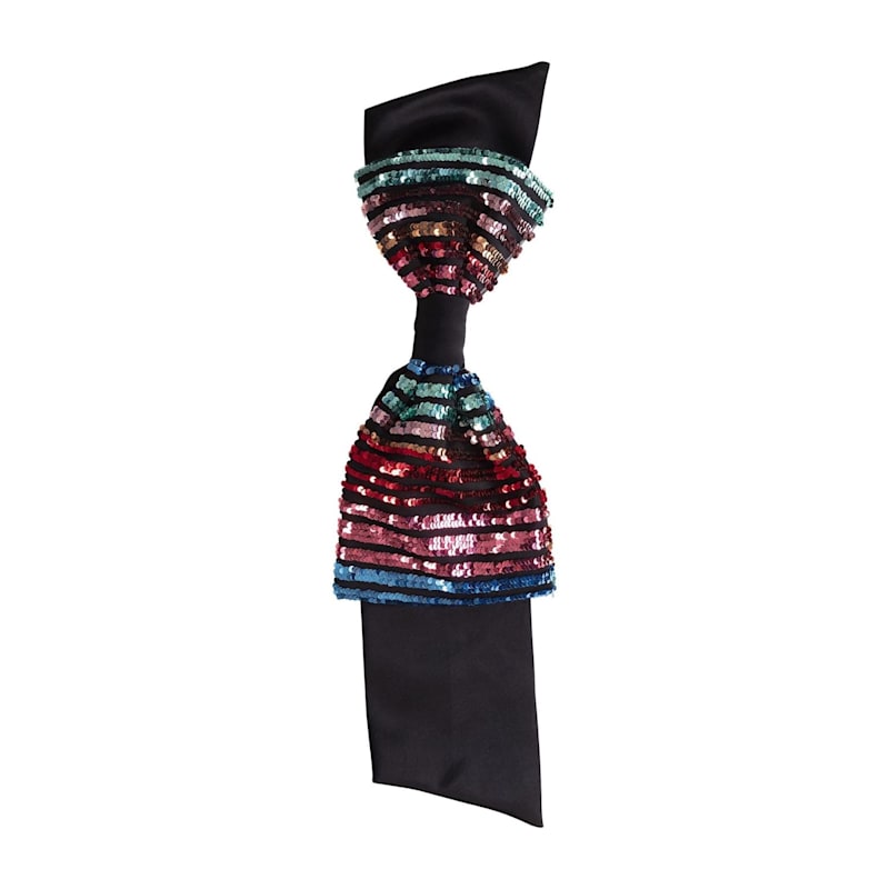 Thumbnail of Black One Shoulder Dress With Detachable Sequin Bow image