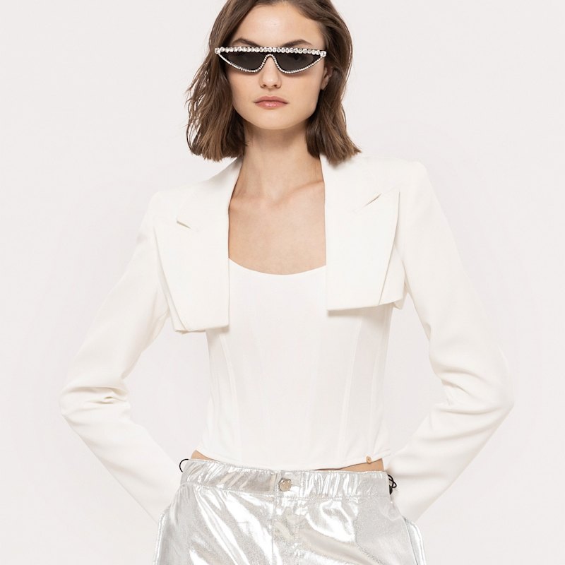 Thumbnail of Cropped Blazer White image