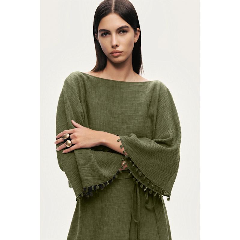 Thumbnail of Cropped Boat-Neck Blouse image