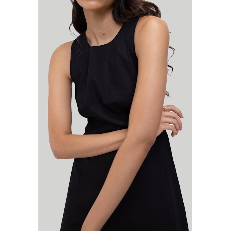 black midi cotton dress The Supima® Cotton Midi Shirt Dress main image 1