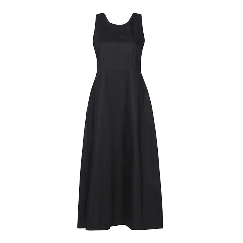 Reistor Cross-back Midi Dress - Black