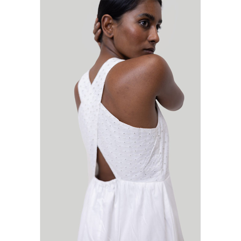 Cross-Back Midi Cotton Dress | Reistor