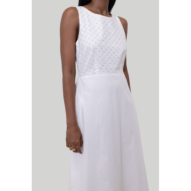 Thumbnail of Cross-Back Midi Cotton Dress image