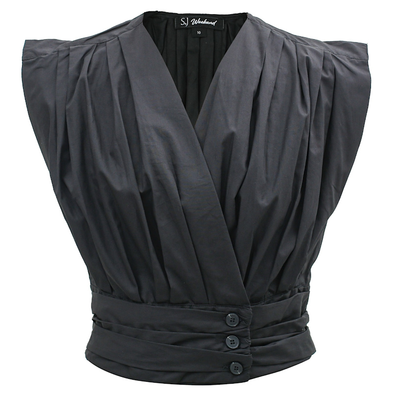 Thumbnail of Cross-Heart Crop Top In Cotton - Black image