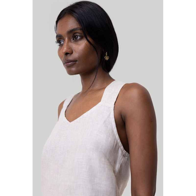 Thumbnail of Crossback Button Up Linen Tank Linen Top image