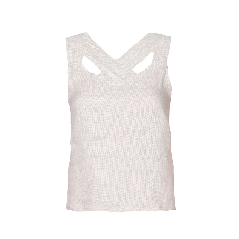 Thumbnail of Crossback Button Up Linen Tank Linen Top image