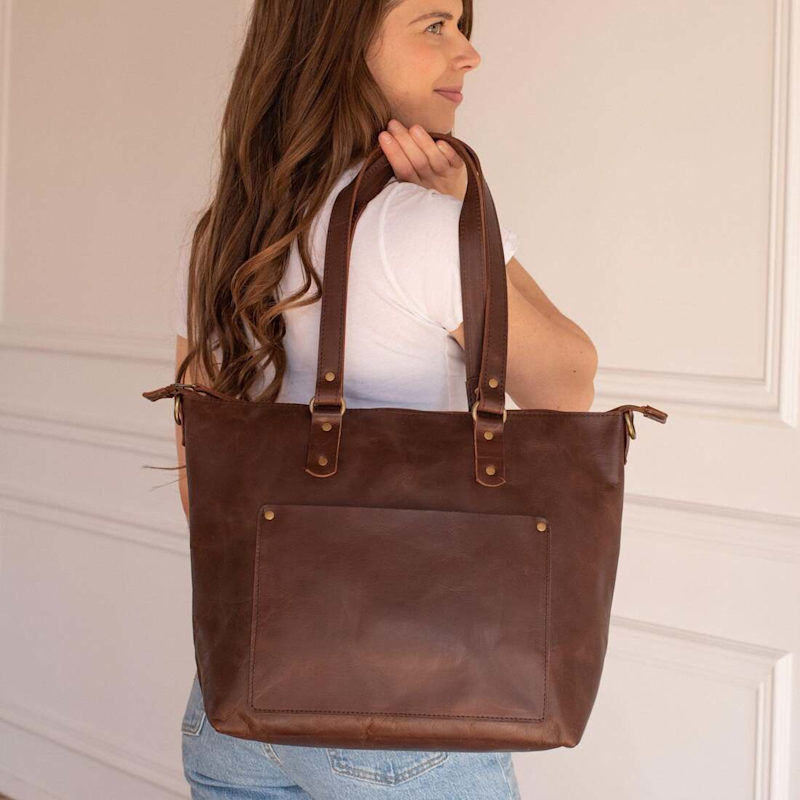 Thumbnail of Handmade Large Leather Tote Shoulder Bag image