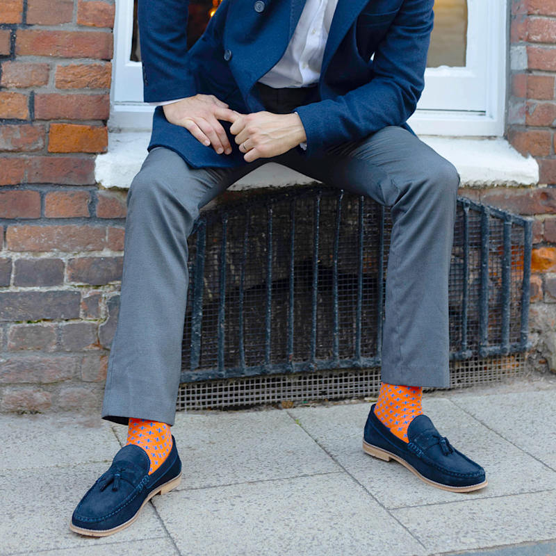 Thumbnail of Crosslet Men's Socks - Orange image