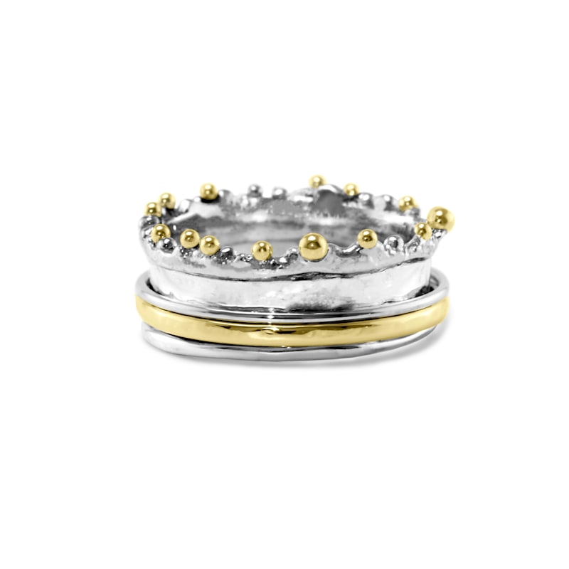 Thumbnail of Crown Mixed Metal Spinning Ring image