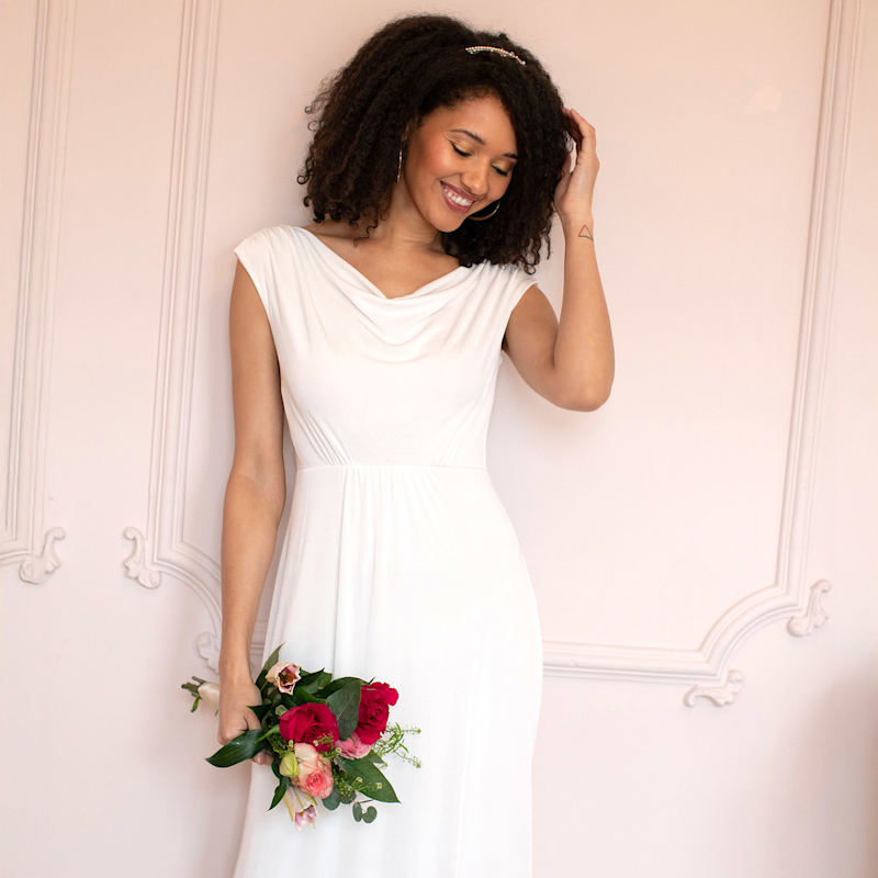 Cruise Cowl Neck Wedding Dress In Ivory | Alie Street London | Wolf & Badger