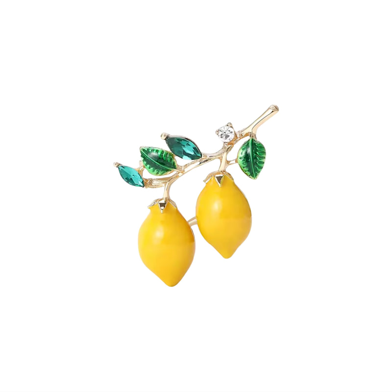 Crystal Enamelled Lemon Branch Brooch | Chanel Joan Elkayam | Wolf & Badger
