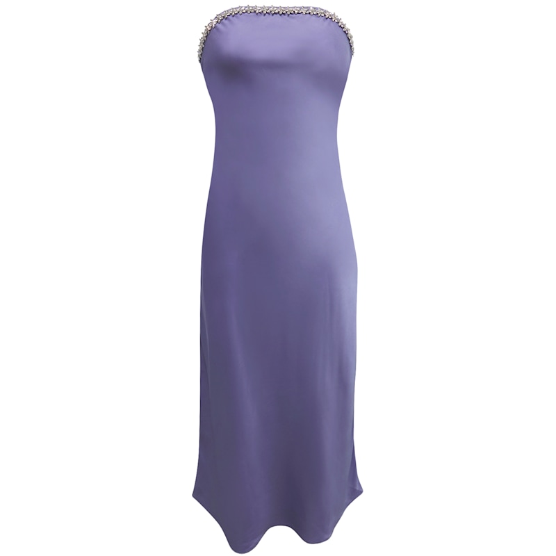 Thumbnail of Crystal Satin Strapless Midi Dress image