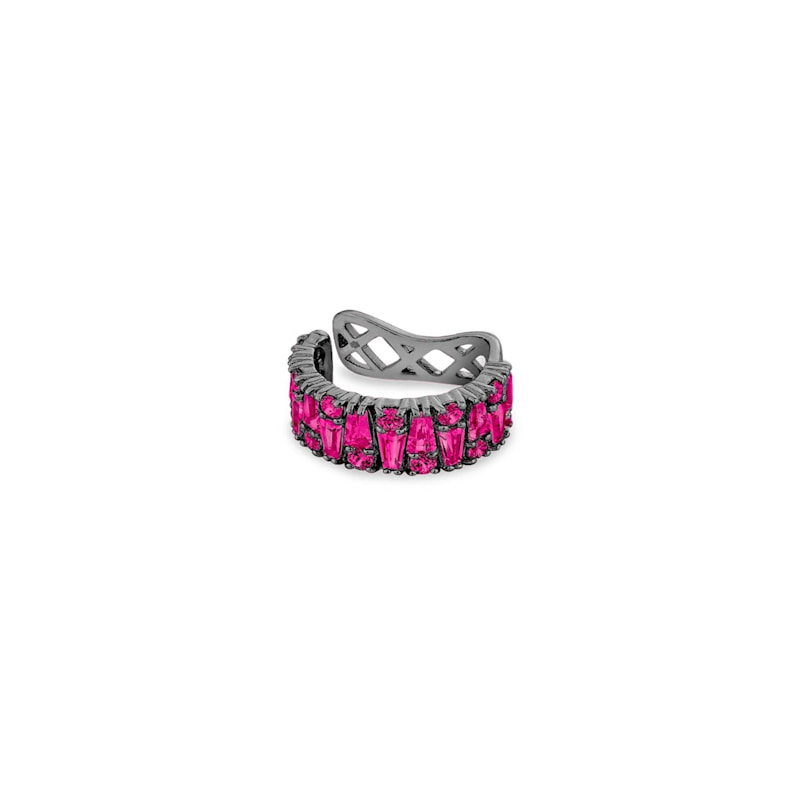 Thumbnail of Culture Ear Cuff With Man Made Rubies In Premium Black Rhodium image