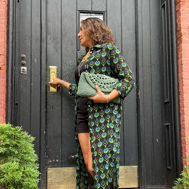 Thumbnail of Cunda Crochet Clutch Bag In Green image