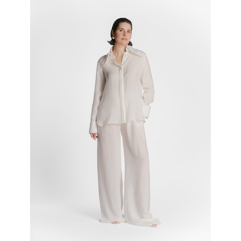 Thumbnail of Cupro Shirt With Large Collar - Off-White image