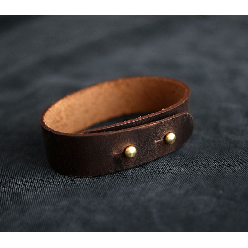Thumbnail of Adjustable Minimalist Leather Bracelet - Black image