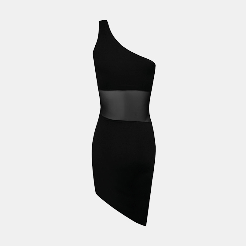 Thumbnail of Curve Black Mesh Mini Dress image