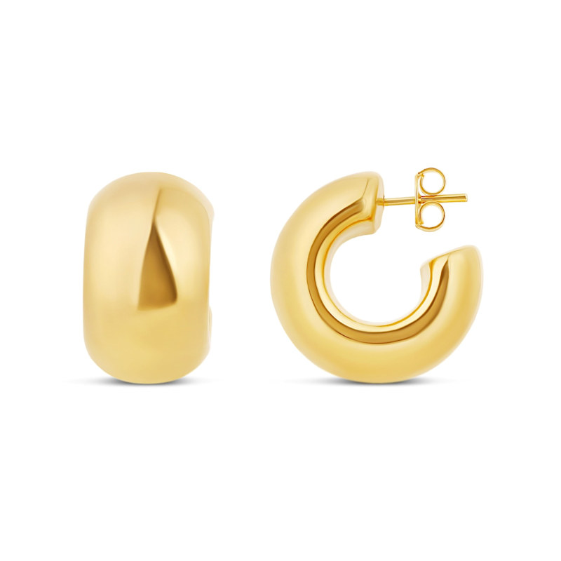 Thumbnail of Curved Chunky Hoops - Gold image