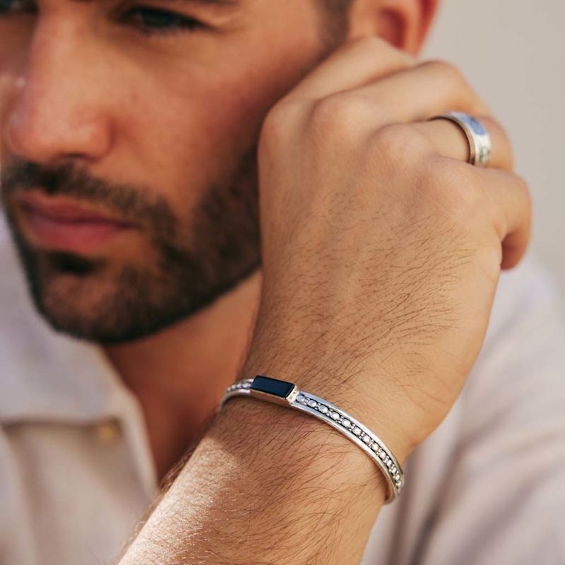 Thumbnail of Maharani Men's Black Onyx Cuff Bracelet image