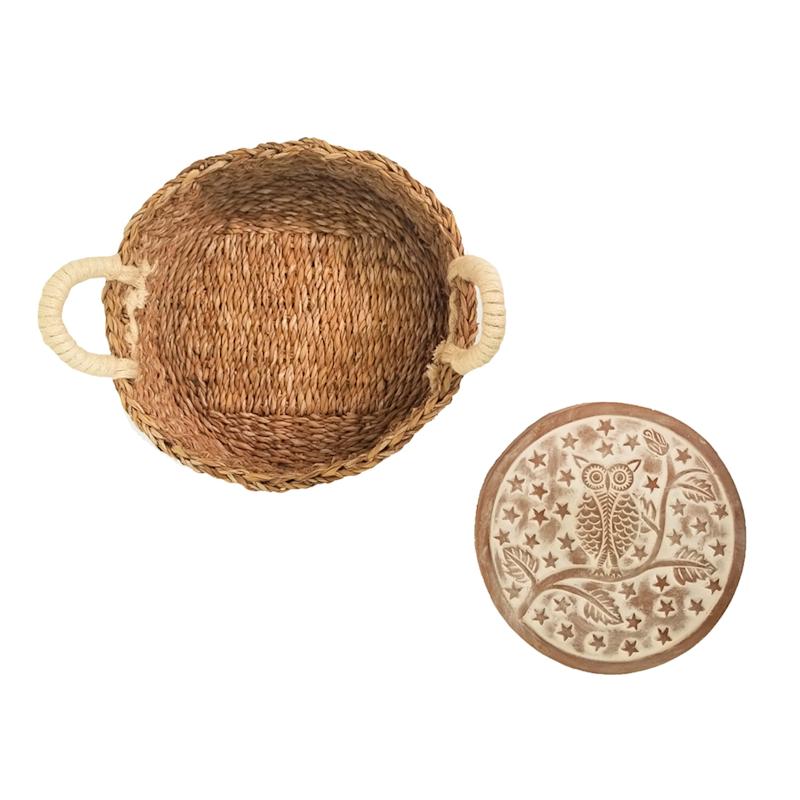 Thumbnail of Bread Warmer & Basket-Owl Round image