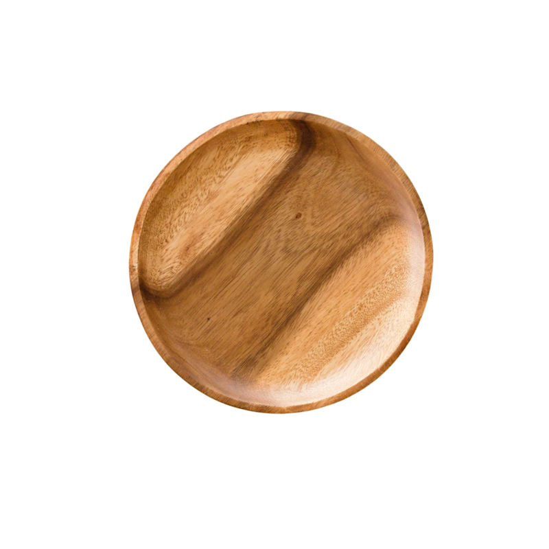 Thumbnail of Set Of Two, Acacia Round Ten Inch Wood Plate - Dinner Plate image