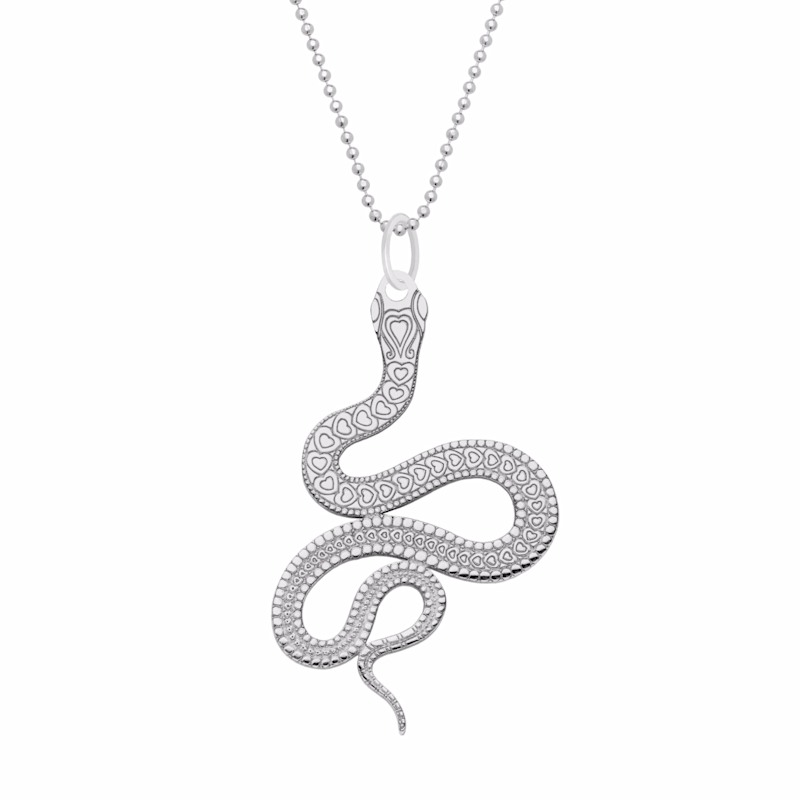 Thumbnail of Medium Silver Snake Pendant Necklace image