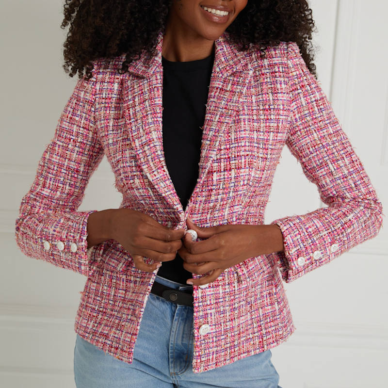 Thumbnail of D W Inspire Pink Tweed Blazer image