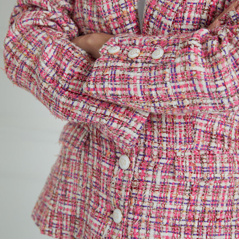 Thumbnail of D W Inspire Pink Tweed Blazer image