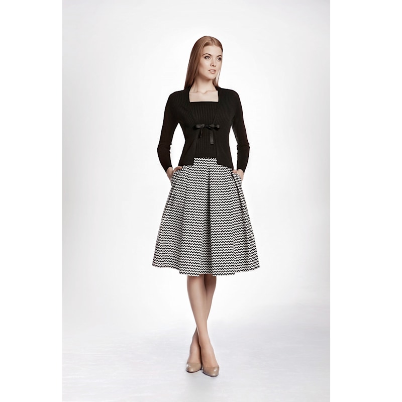 Thumbnail of Ravello Chevron Midi Skirt image