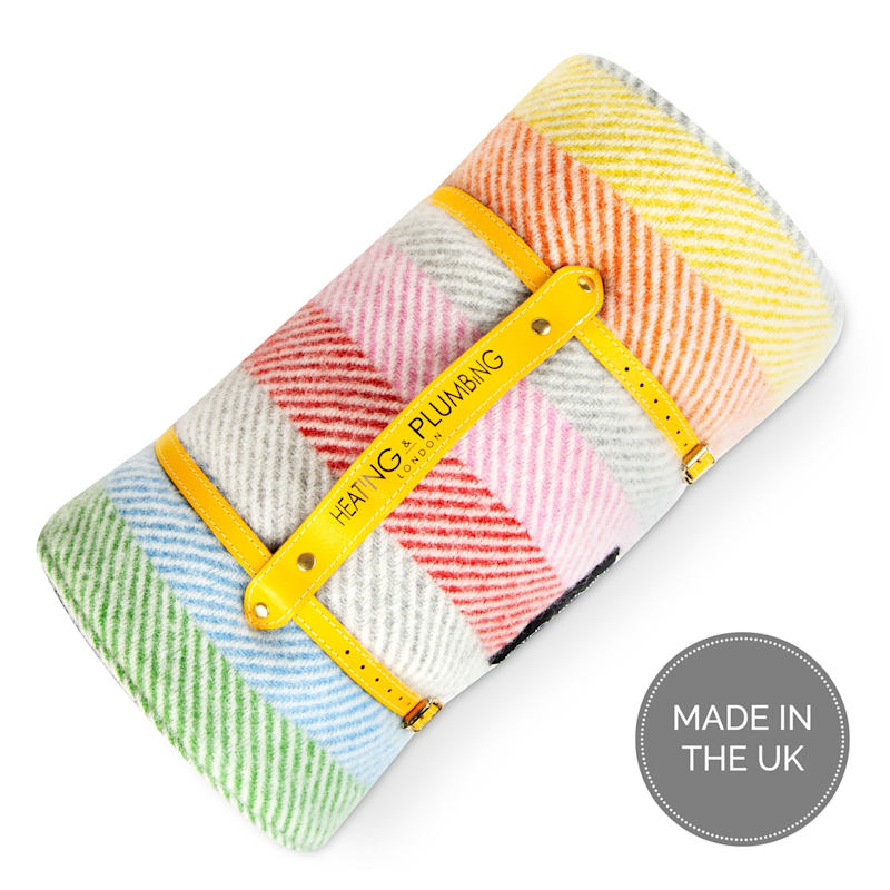 Pure New Wool Waterproof Picnic Blanket Rainbow Heating