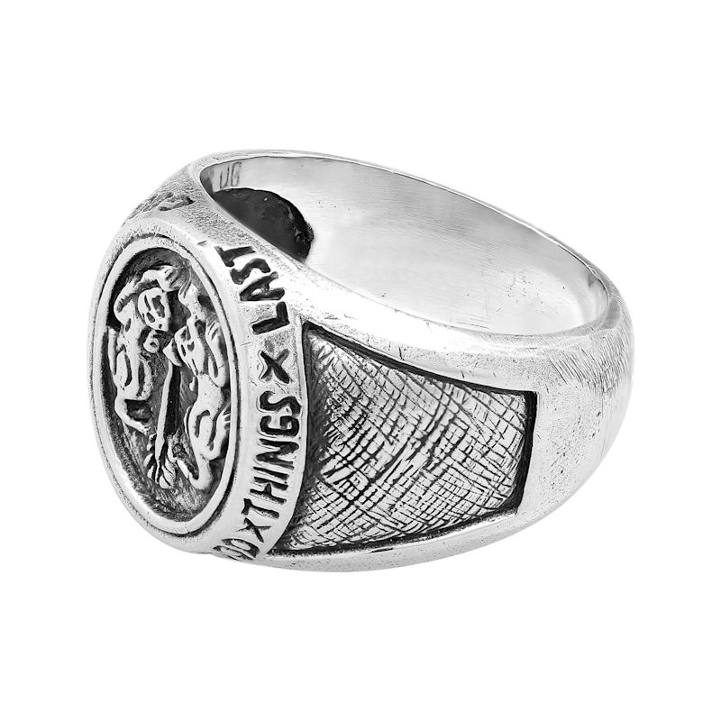 LINSION 925 Sterling Silver Tiger Ring For Men - High Detail Biker Punk Ring, Size 7-15