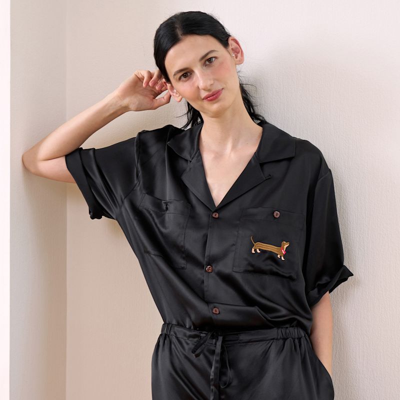 Thumbnail of Dachshund Chic Silk Lounge Set image