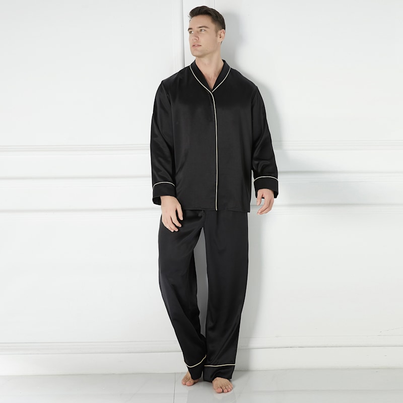 Daffodils Pure Silk Long Sleeve Pyjama Set For Men Soft Strokes