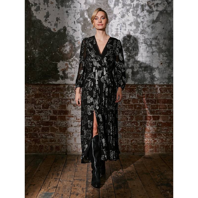 Thumbnail of Dahlia Black Silver Midi Dress image