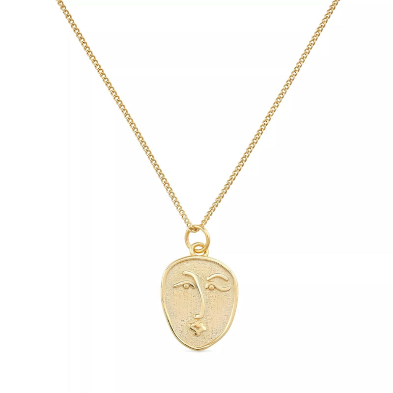 Thumbnail of Dainty Gold Face Minimalist Necklace image