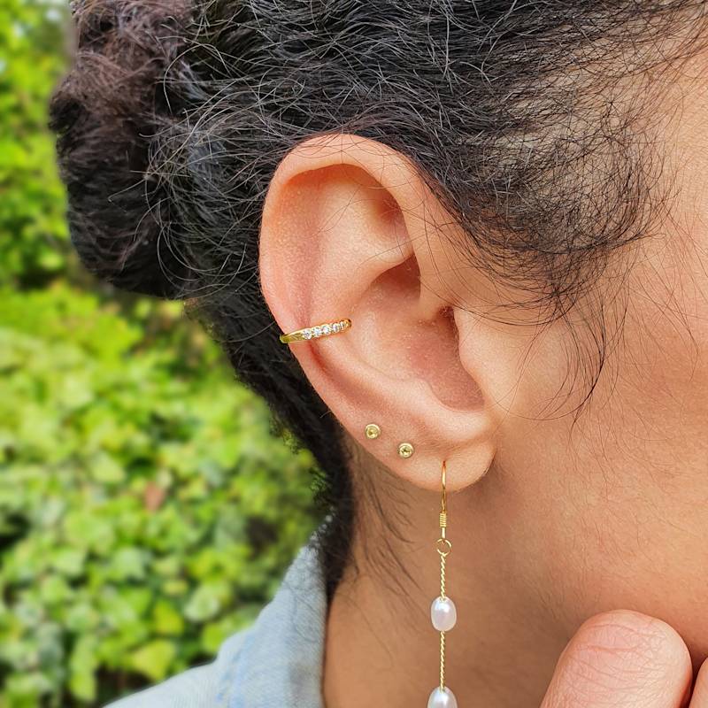 Ear Cuff Conch Ear Piercing Hoop Ear Cuff Conch Double Hoop Double Strand  Chain Ear Cuff, Conch