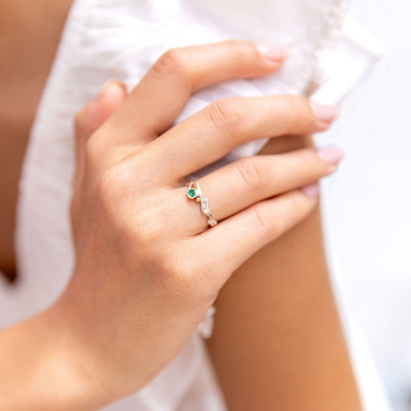 Thumbnail of Dainty Emerald Ring image