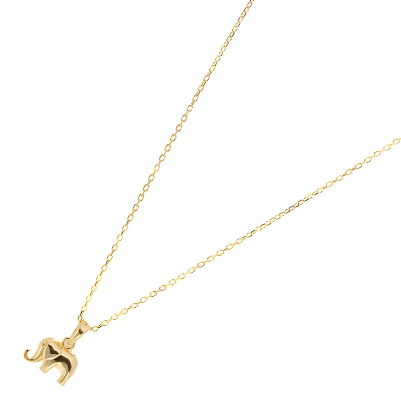 Thumbnail of Abundance Elephant Pendant Gold Chain Necklace - Gold image