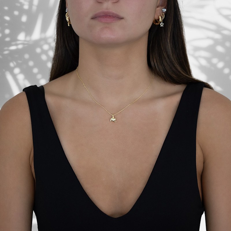 Thumbnail of Abundance Elephant Pendant Gold Chain Necklace - Gold image