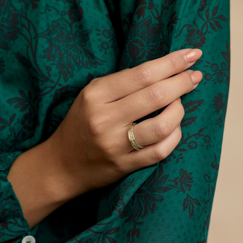 Thumbnail of Dainty Silver & Brass Spinner Ring image