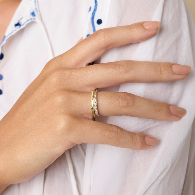 Thumbnail of Dainty Silver & Brass Spinner Ring image