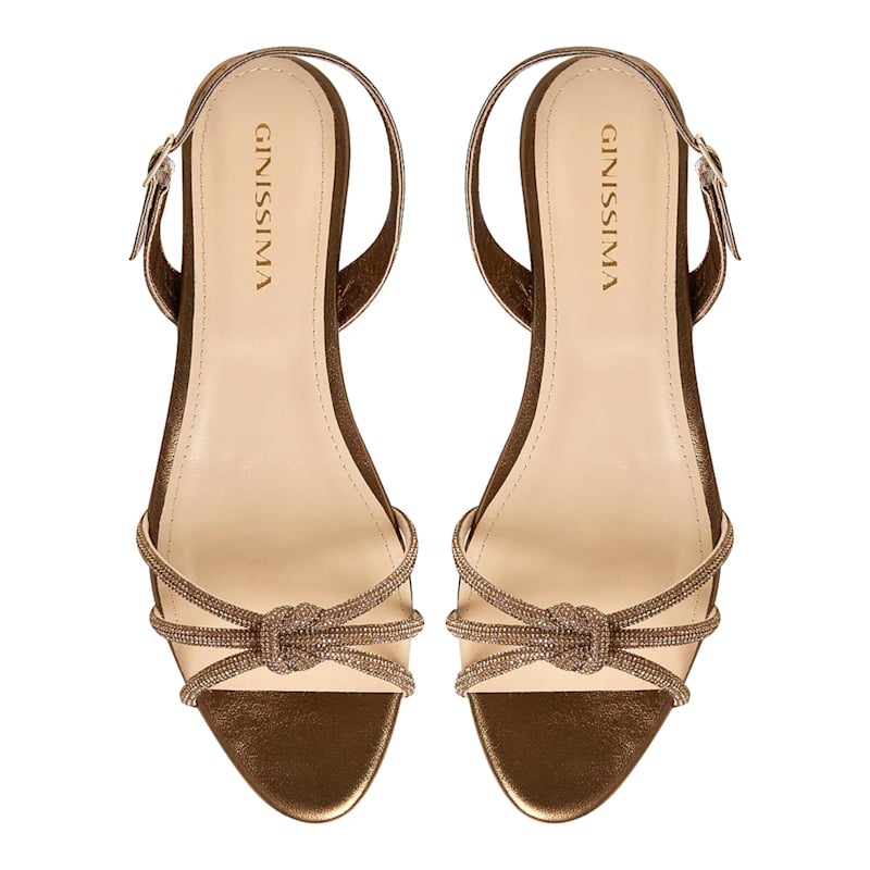 Thumbnail of Daisy Sandals, Genuine Leather, Round Toe, Gold image