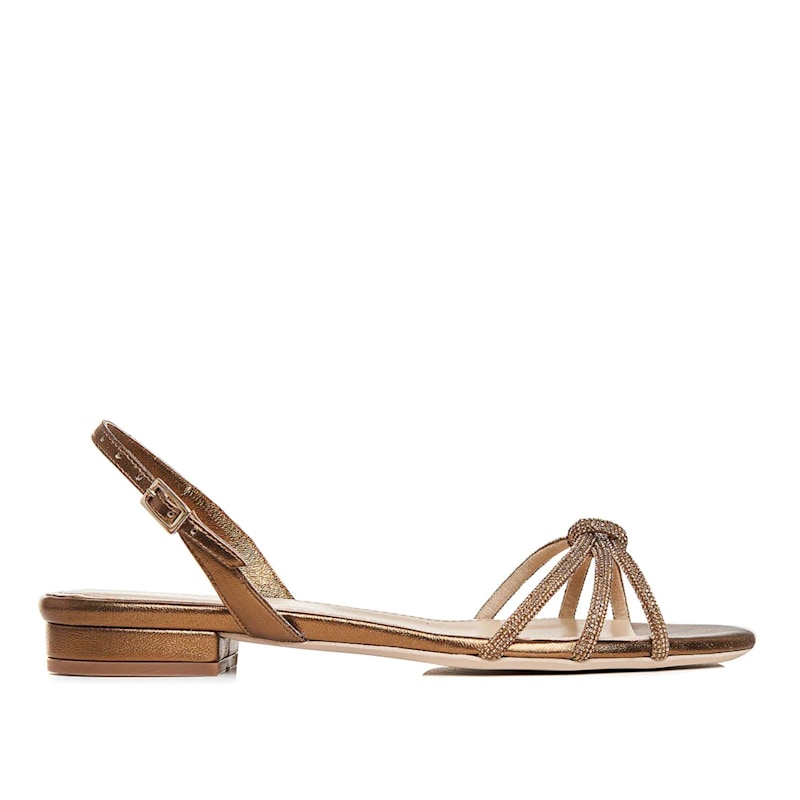Thumbnail of Daisy Sandals, Genuine Leather, Round Toe, Gold image