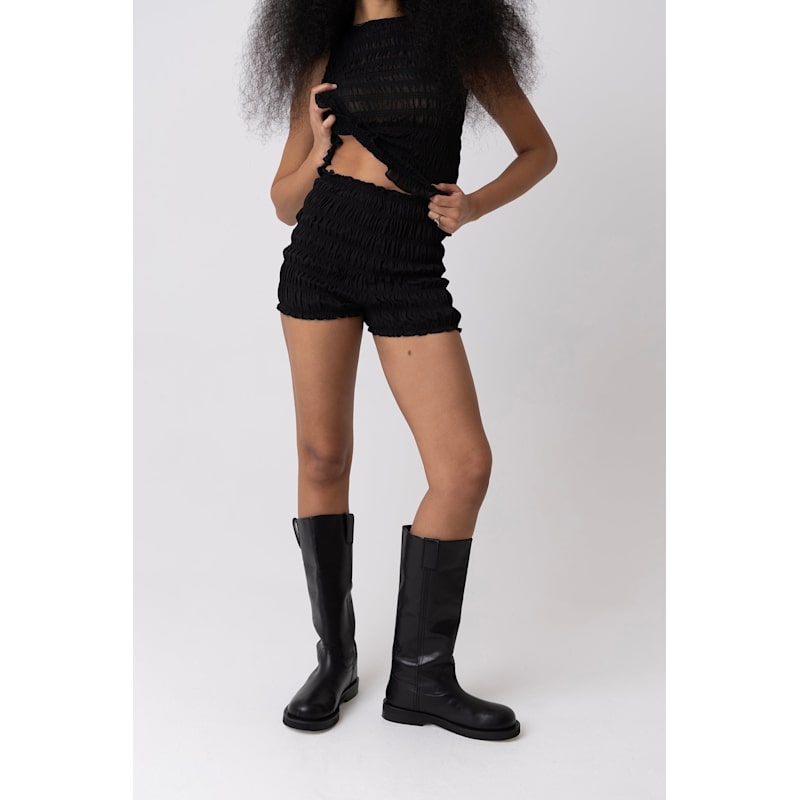 Thumbnail of Danica Black Shirred Shorts image