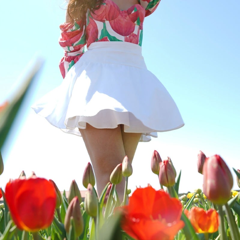 Thumbnail of Danielle High-Waisted White Mini Skirt image