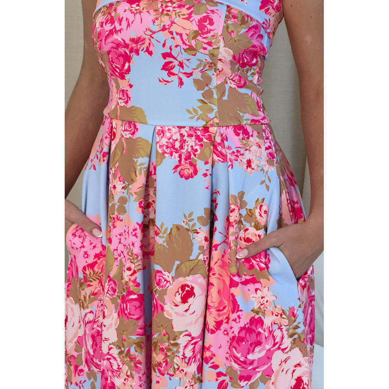 Thumbnail of Danni Strapless Bandeau Midi Dress Floral image