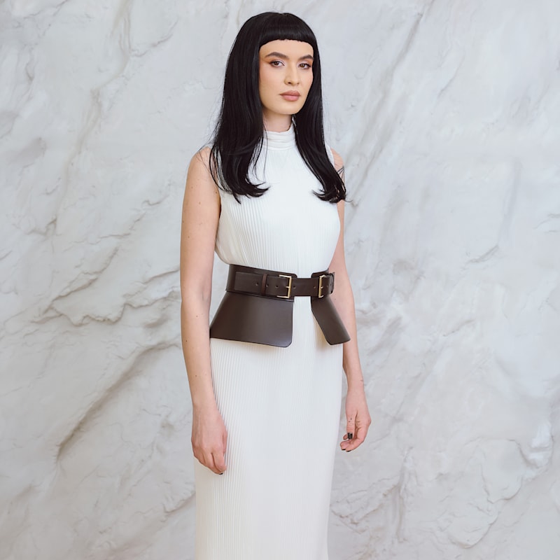 Thumbnail of Dark Brown Peplum Corset Belt image